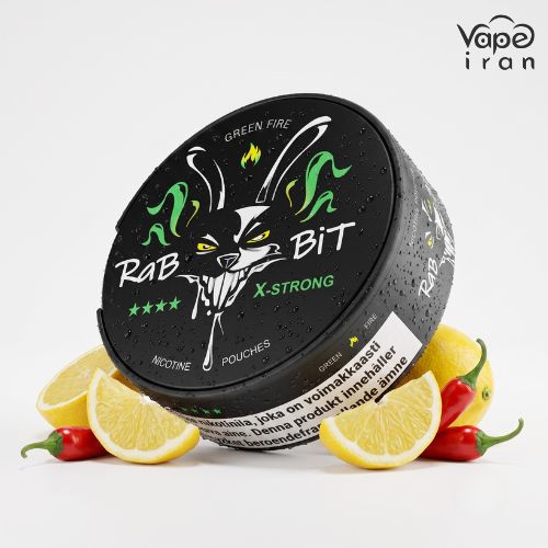 نیکوتین پانچ لیمو و فلفل Rabbit Nicotine Pouch Green Fire