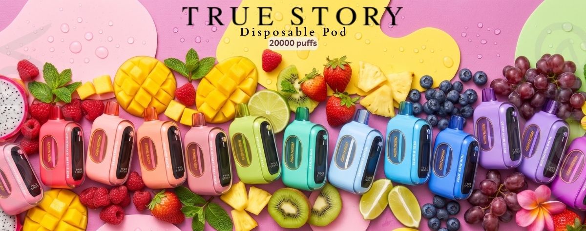 پاد یکبارمصرف 20 هزار کامی ترو استوری True Story 20000 Puffs پاد یکبارمصرف 20 هزار کامی ترو استوری True Story 20000 Puffs